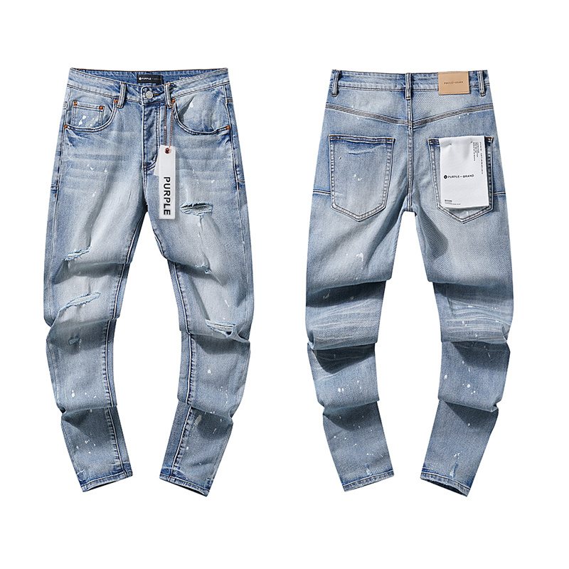 Purple Brand Distressed Panel Washed Jeans — hero