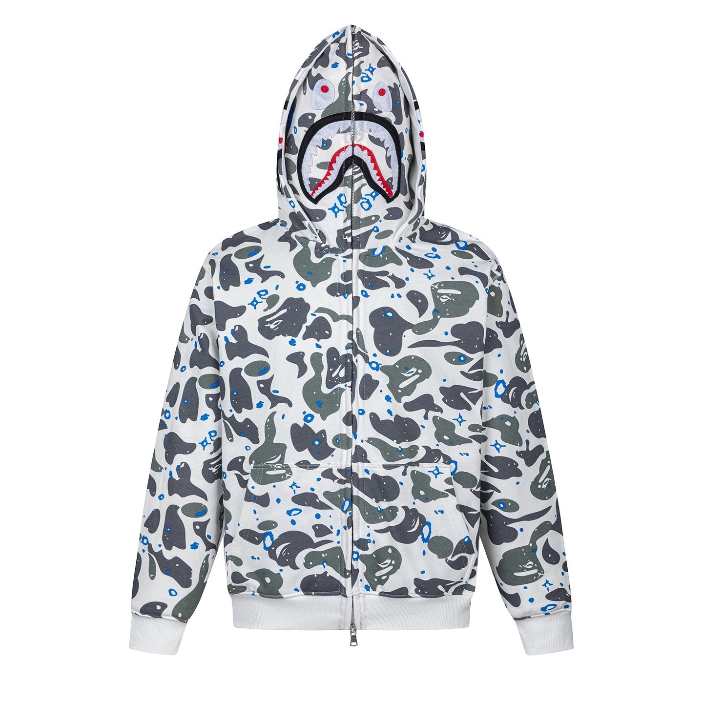 BAPE Shark Camo Full-Zip Hoodie — front