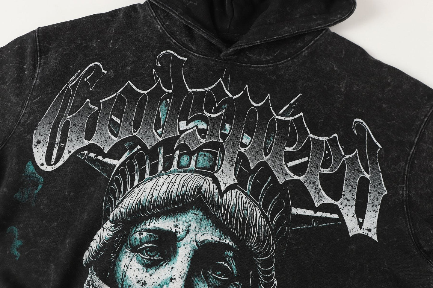Godspeed Statue of Liberty Graphic Hoodie — detail