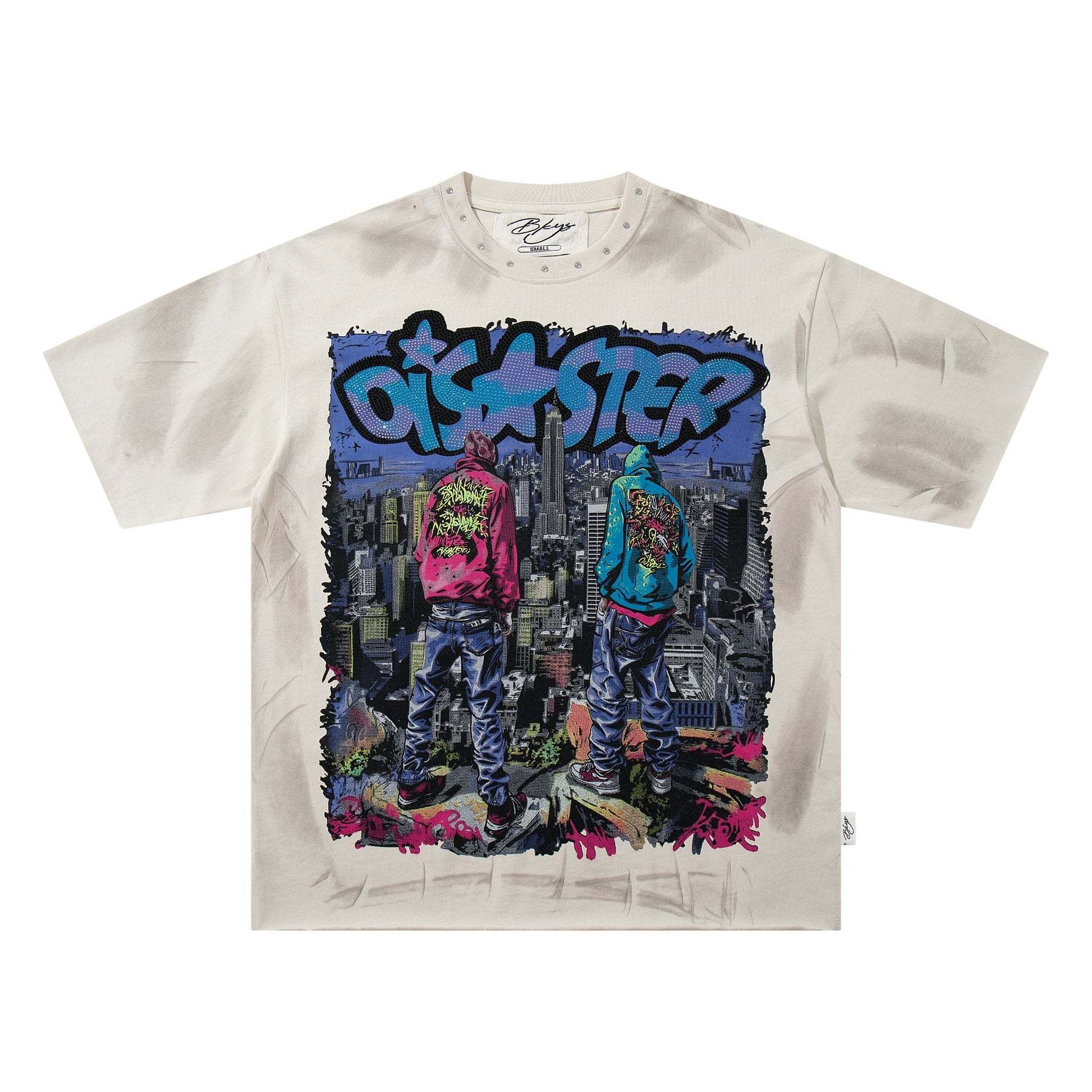 BKYS Revival Rhinestone City Graffiti Graphic T-Shirt — hero