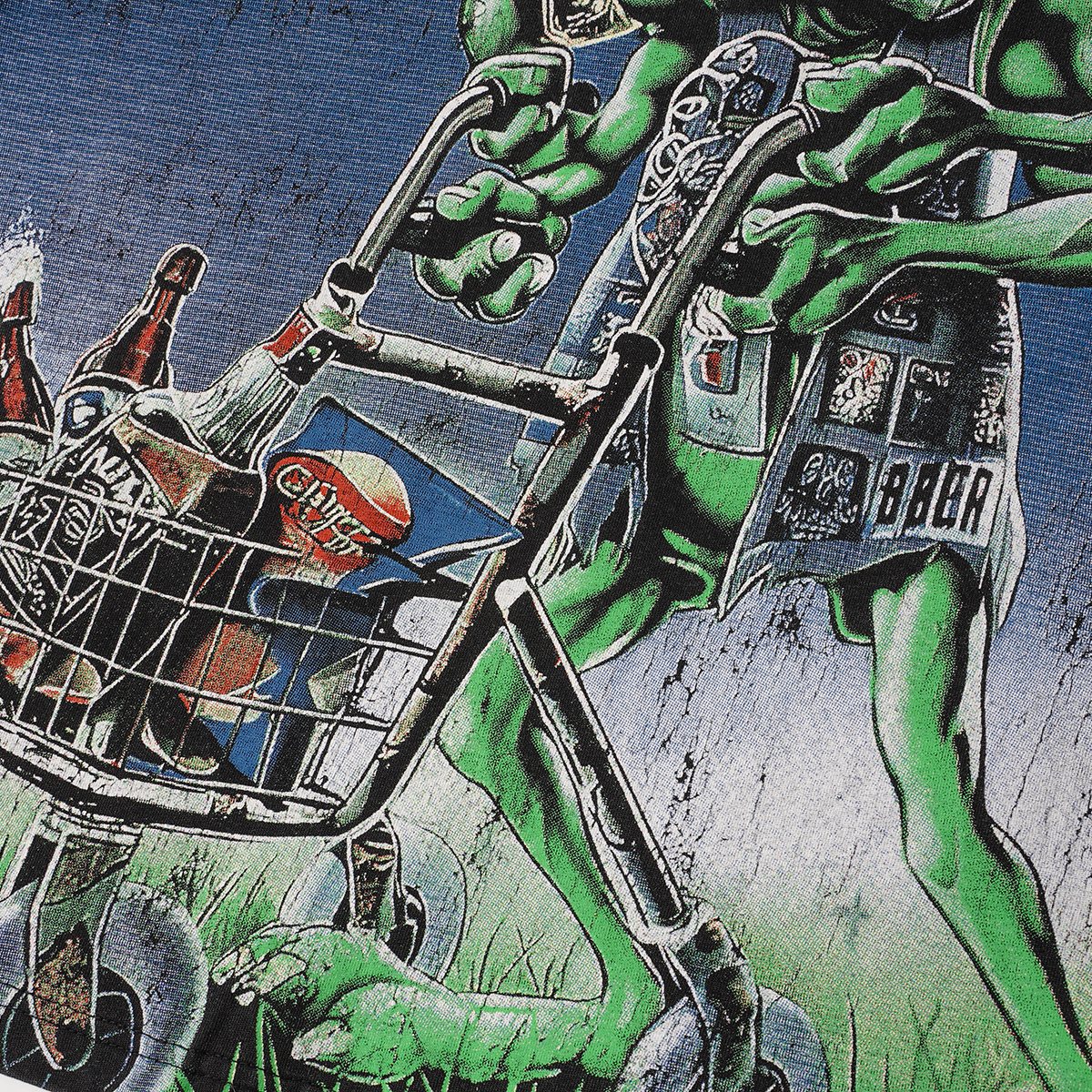 Godspeed Green Cart Character Graphic T-Shirt — detail