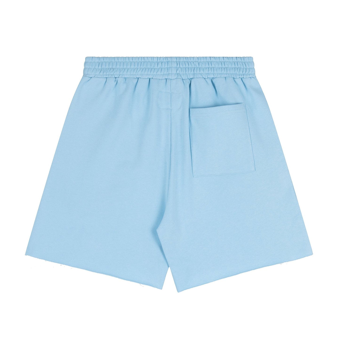 Sp5der Curved Wordmark Raw-Hem Shorts — back