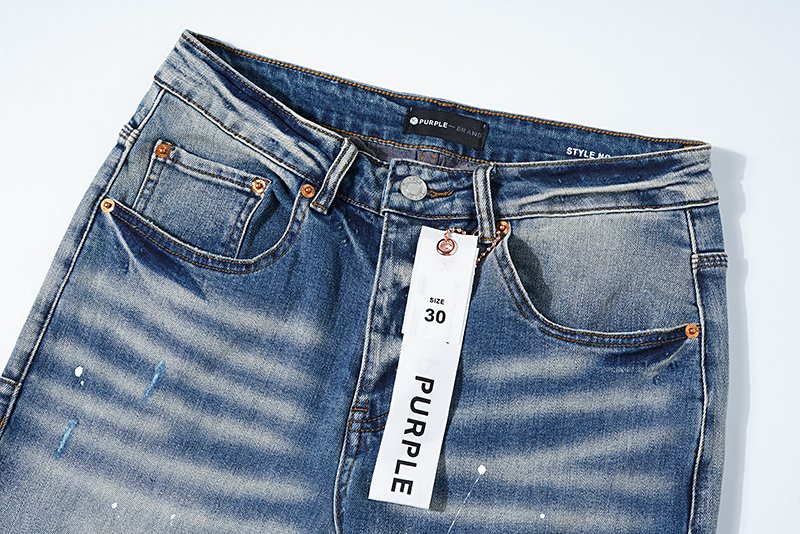 Purple Brand Paint-Splatter Distressed Jeans — detail