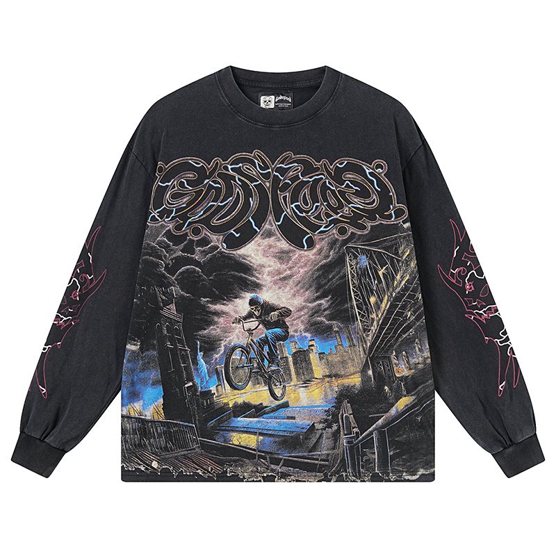 Godspeed Bicycle City Storm Long-Sleeve T-Shirt — hero