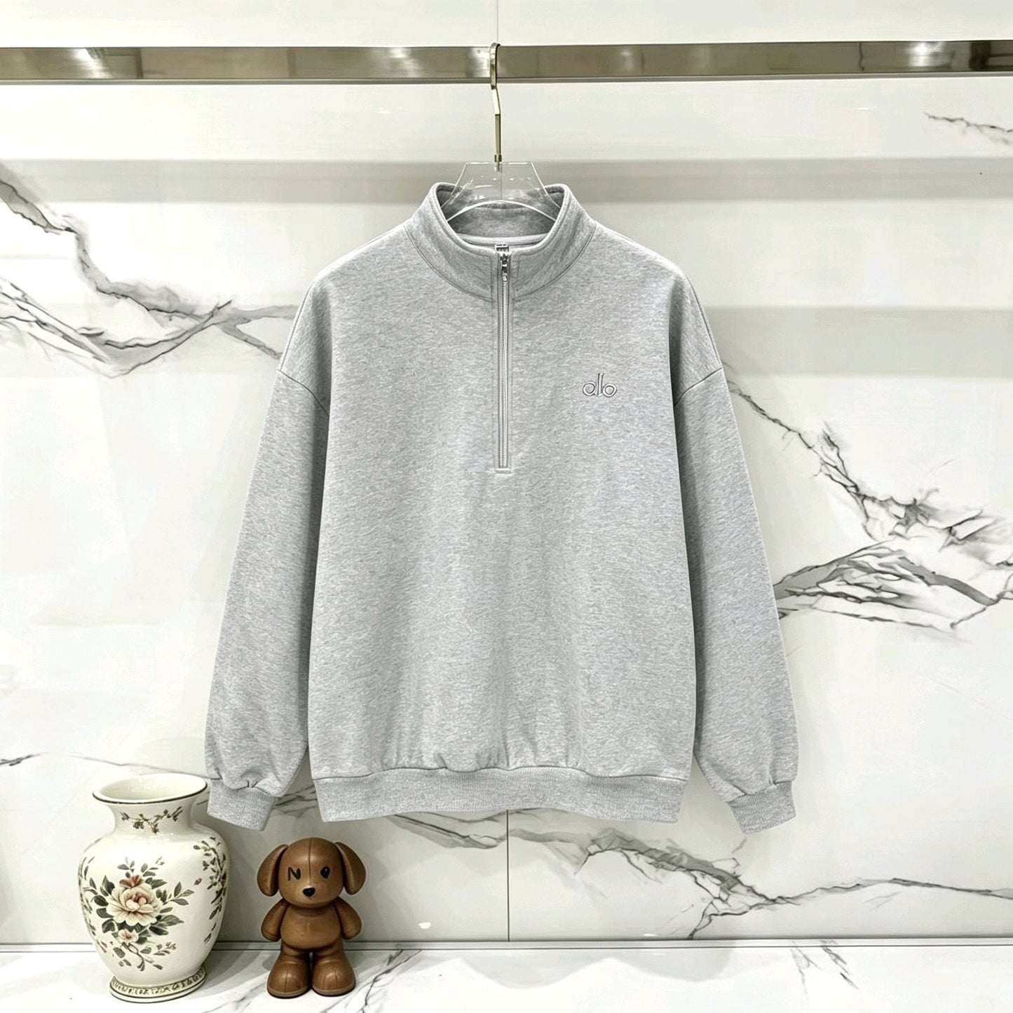 alo K503 Half-Zip Sweatshirt & Sweatpants Matching Set — front