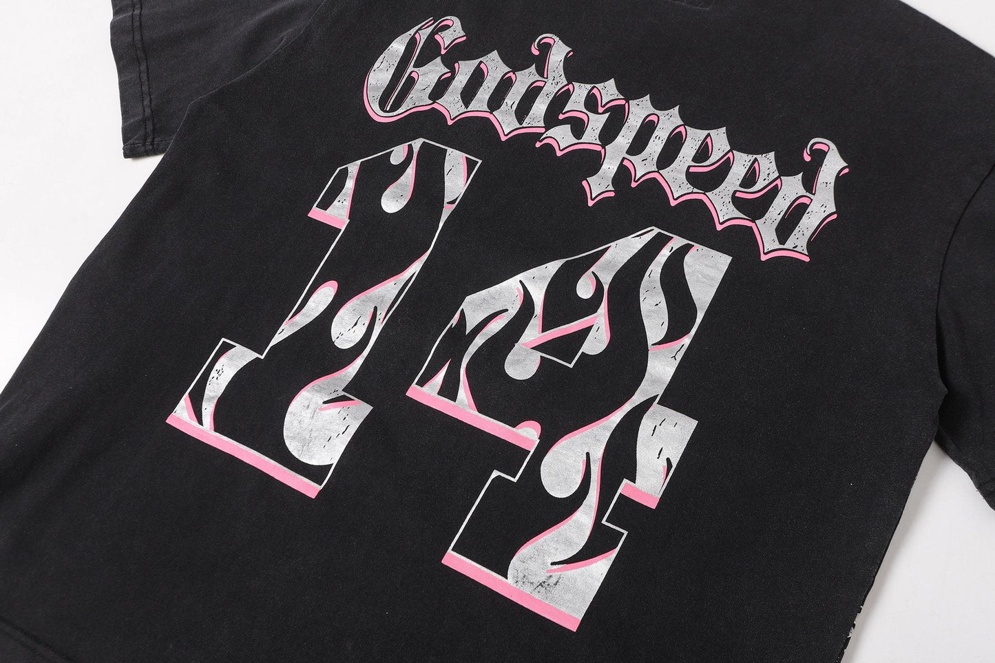 Godspeed Skeleton Basketball Number 14 T-Shirt — detail