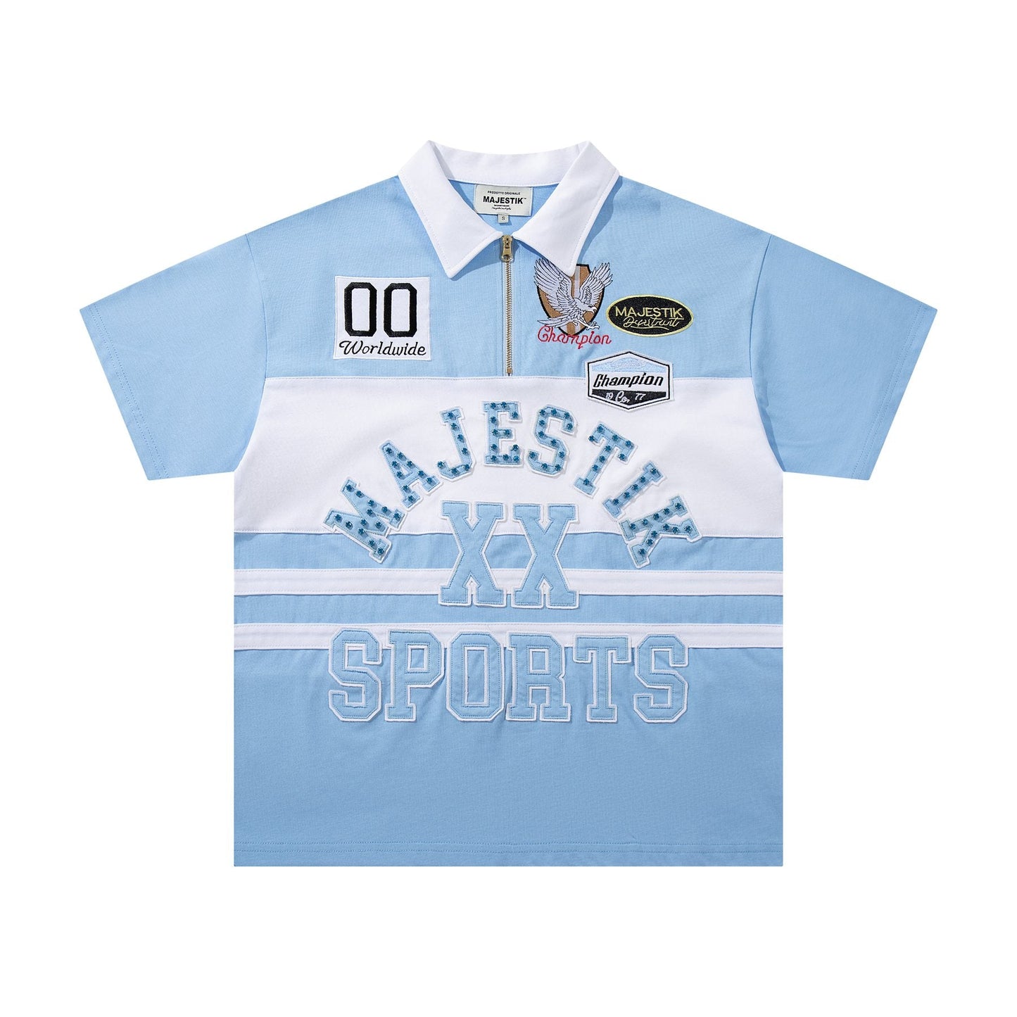 MAJESTIK XX Sports Graphic Zip Polo Shirt — hero