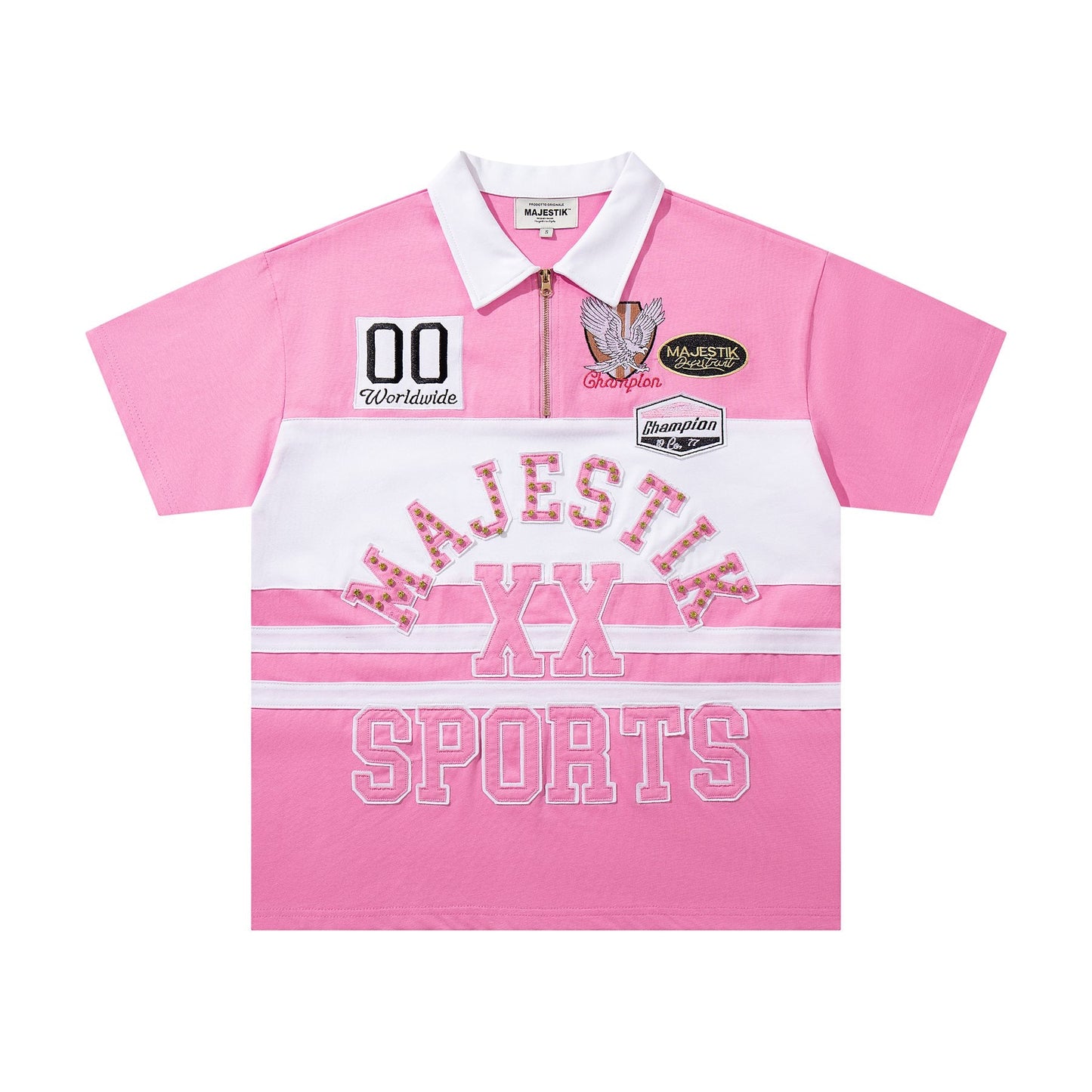 MAJESTIK XX Sports Graphic Zip Polo Shirt — hero