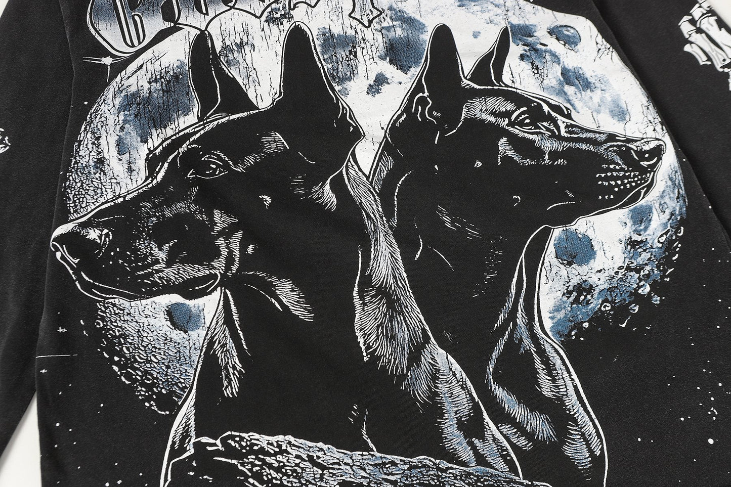 Godspeed Dog Moon Graphic Long-Sleeve T-Shirt — detail