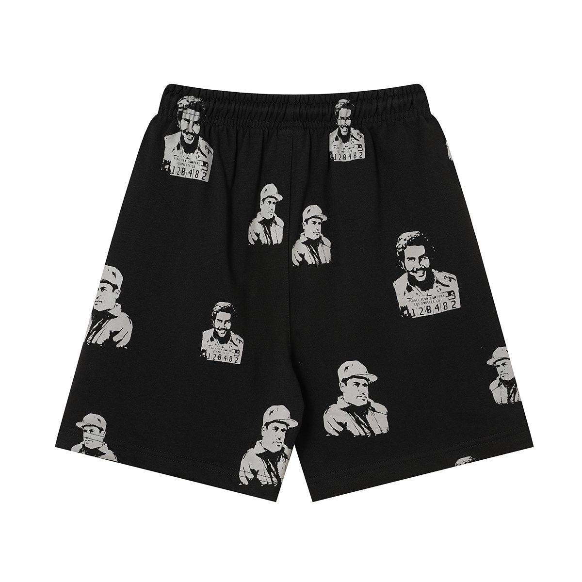 ASAALL All-Over Portrait Graphic Drawstring Shorts — back
