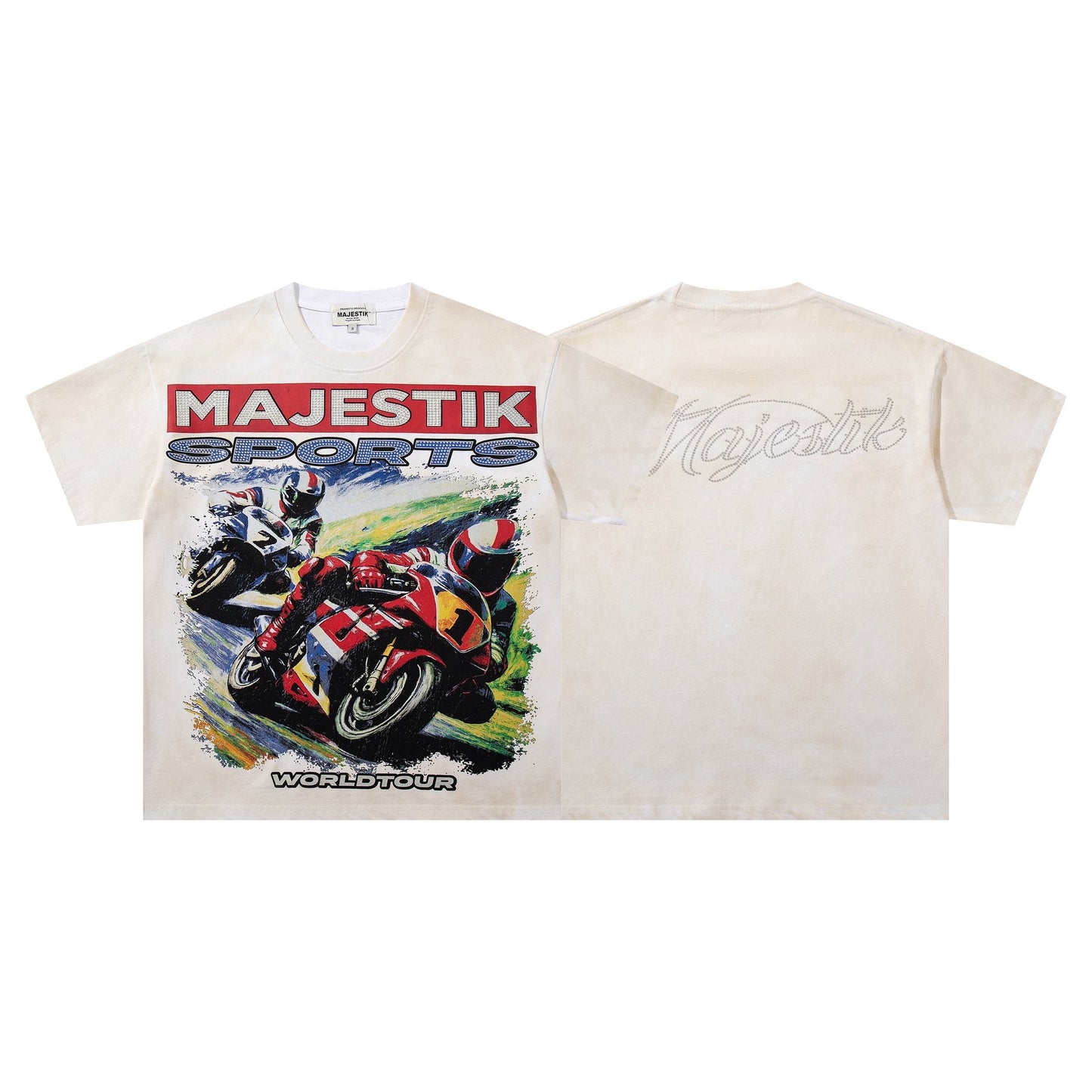 MAJESTIK Motorcycle World Tour Graphic T-Shirt — front