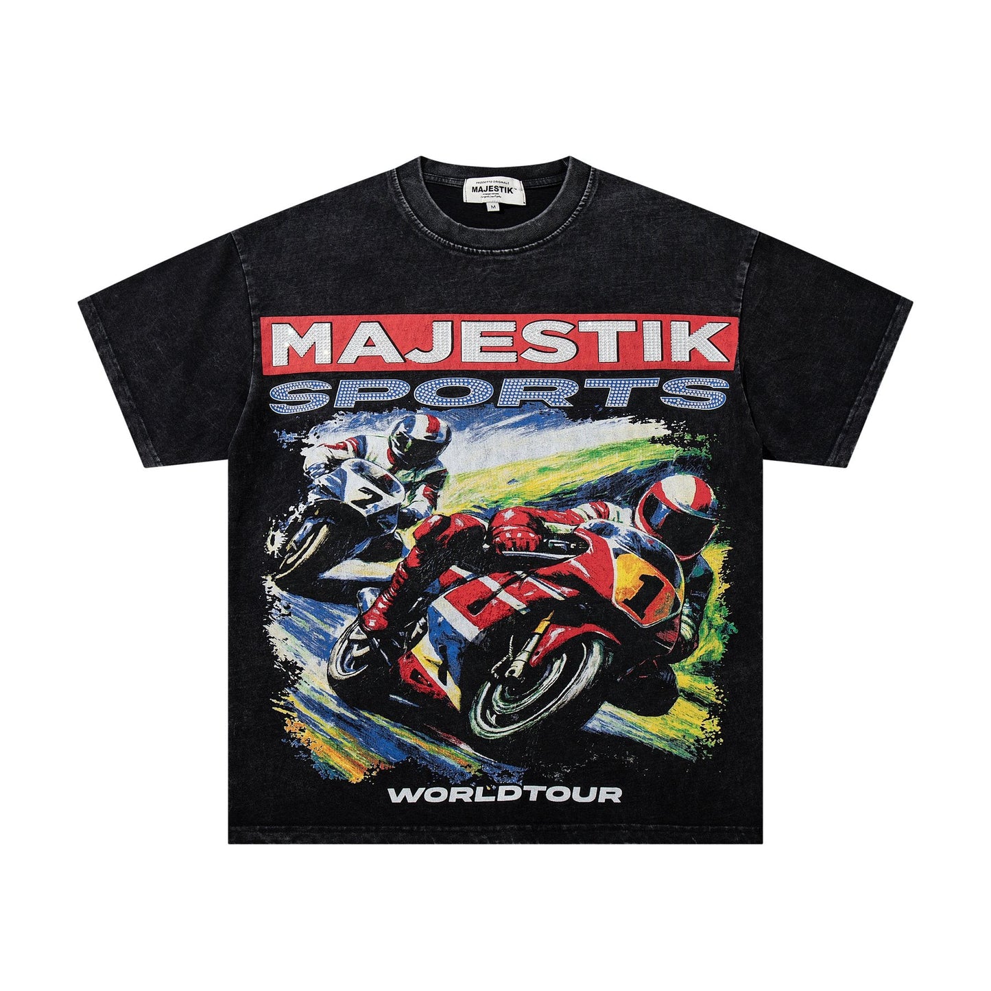 MAJESTIK Motorcycle World Tour Graphic T-Shirt — front
