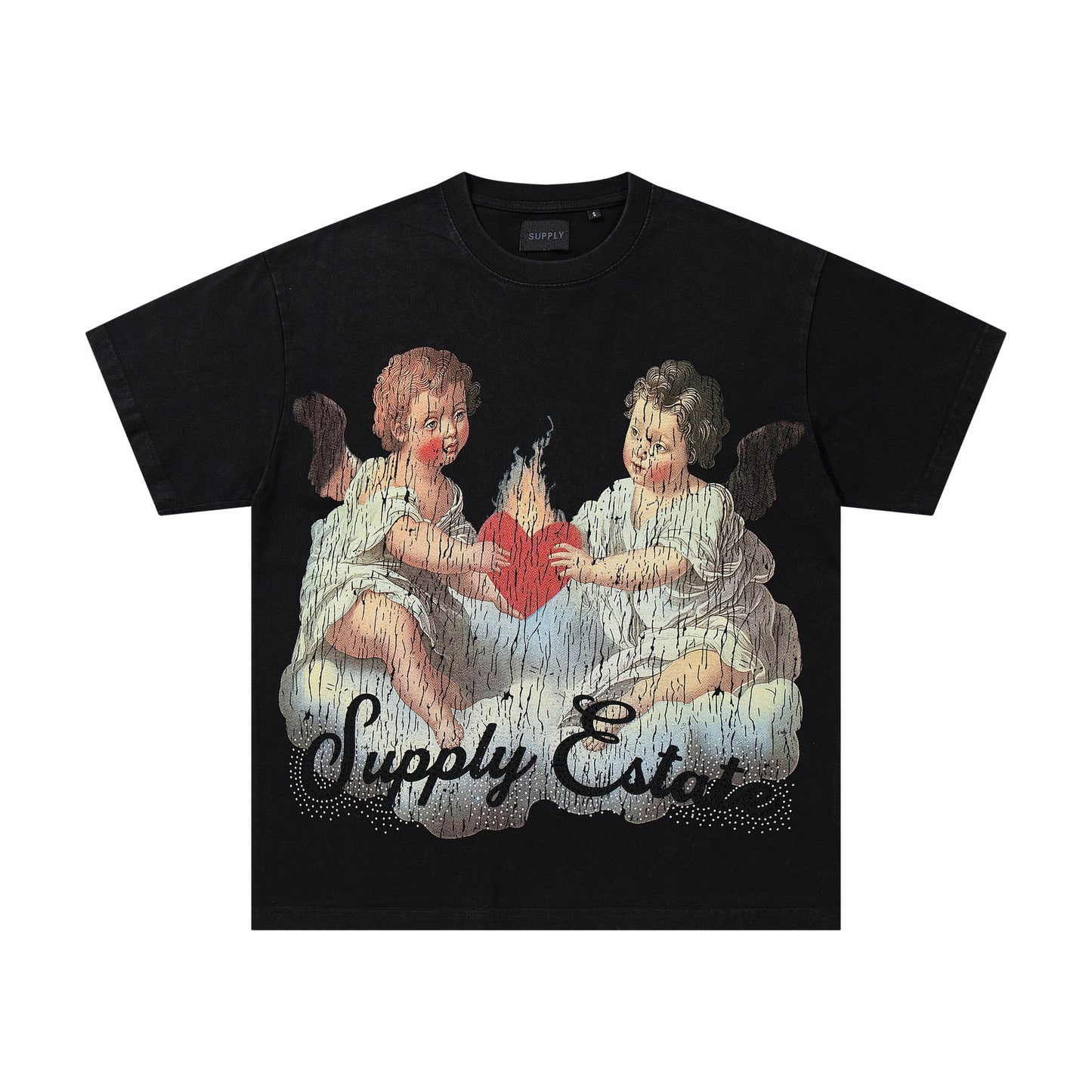 SUPPLY TEE Cherub Flame Graphic T-Shirt — front