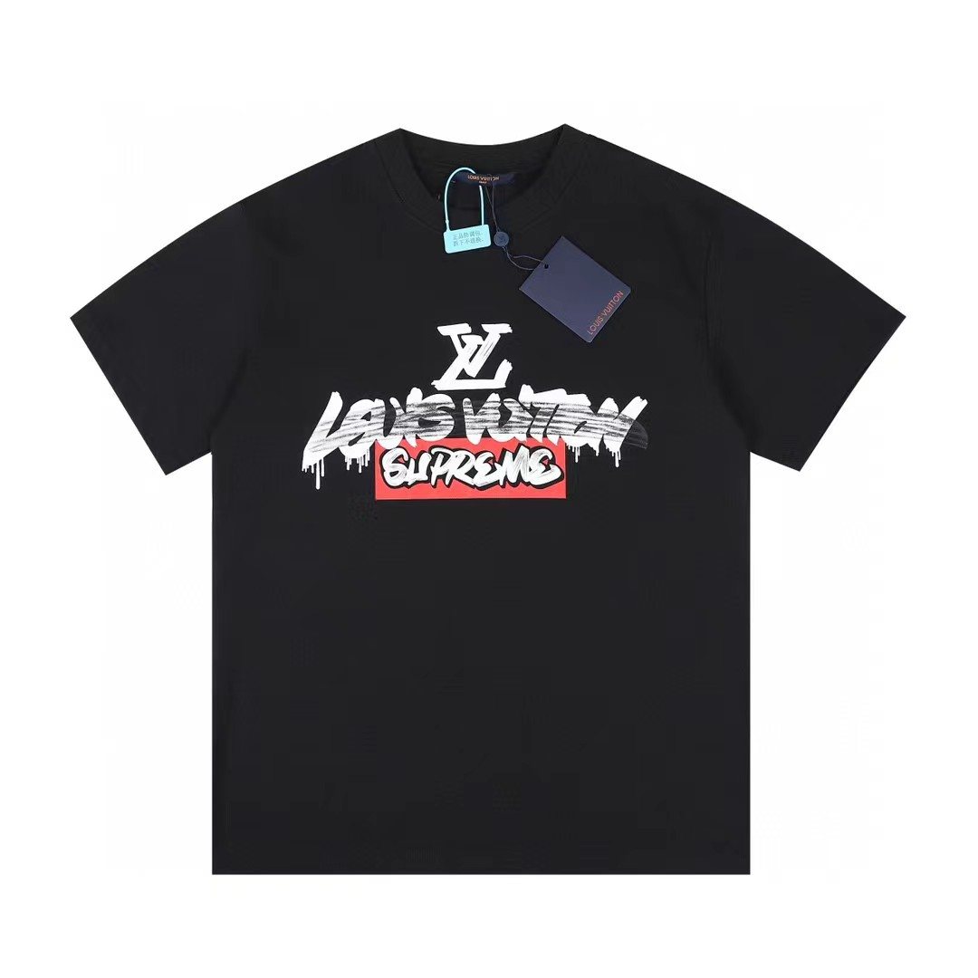 Supreme LV-Style Graffiti Graphic T-Shirt — hero
