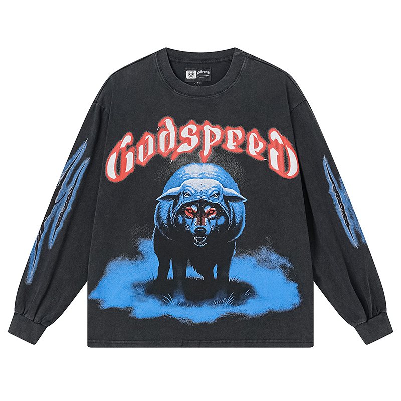 Godspeed Bear Graphic Long-Sleeve T-Shirt — hero