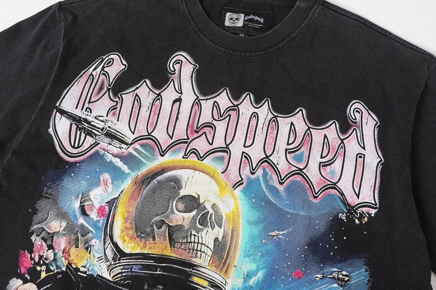 Godspeed Astronaut Floral Graphic T-Shirt — detail