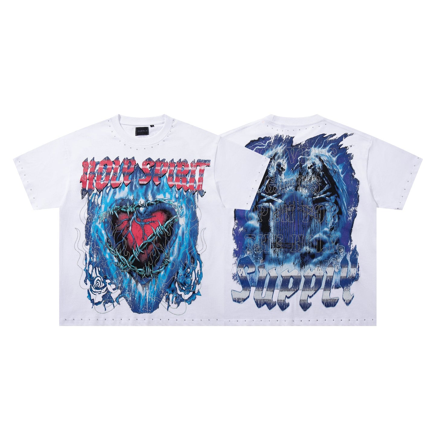 SUPPLY TEE Holy Spirit Rhinestone Graphic T-Shirt — hero