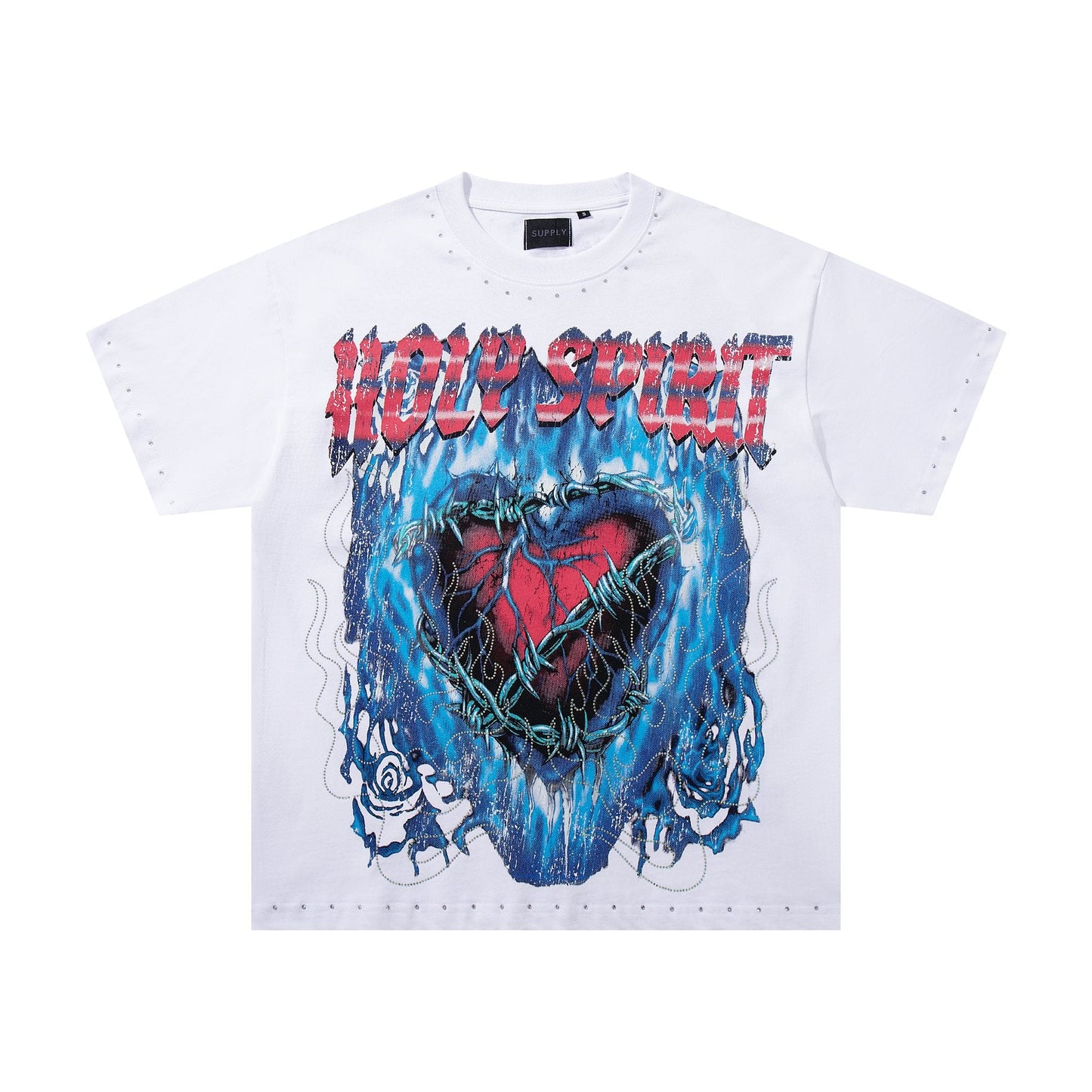 SUPPLY TEE Holy Spirit Rhinestone Graphic T-Shirt — front