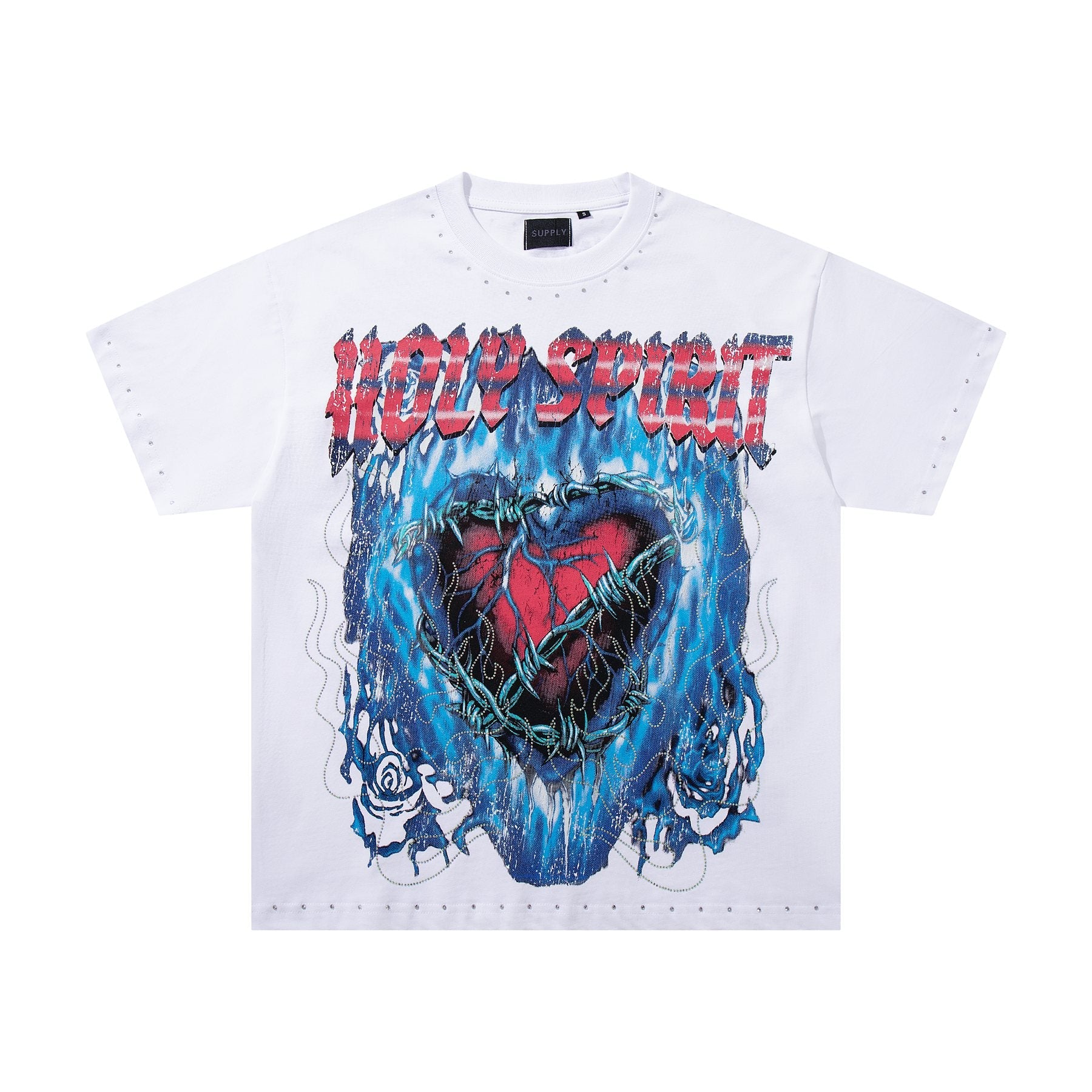 SUPPLY TEE Holy Spirit Rhinestone Graphic T-Shirt — front