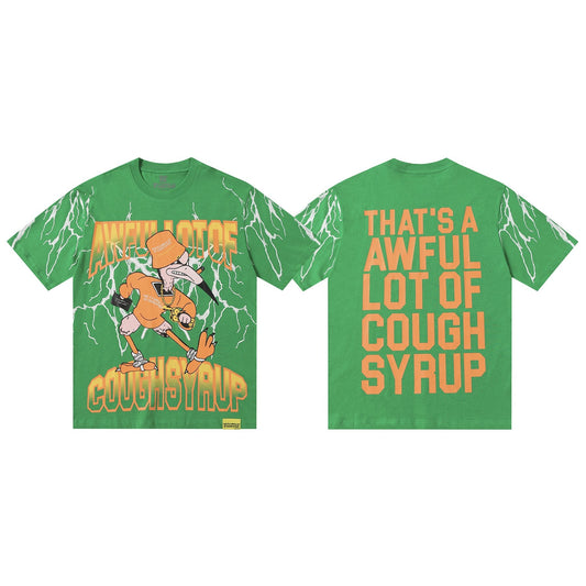 THAT'S A AWFUL LOT OF COUGH SYRUP Lightning Cartoon Graphic T-Shirt — hero