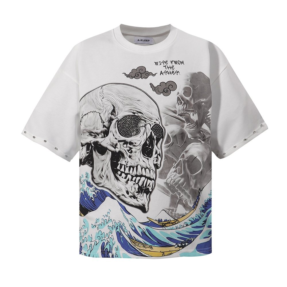 KLEEP 2005 Rise From the Ashes Skull Graphic T-Shirt — front