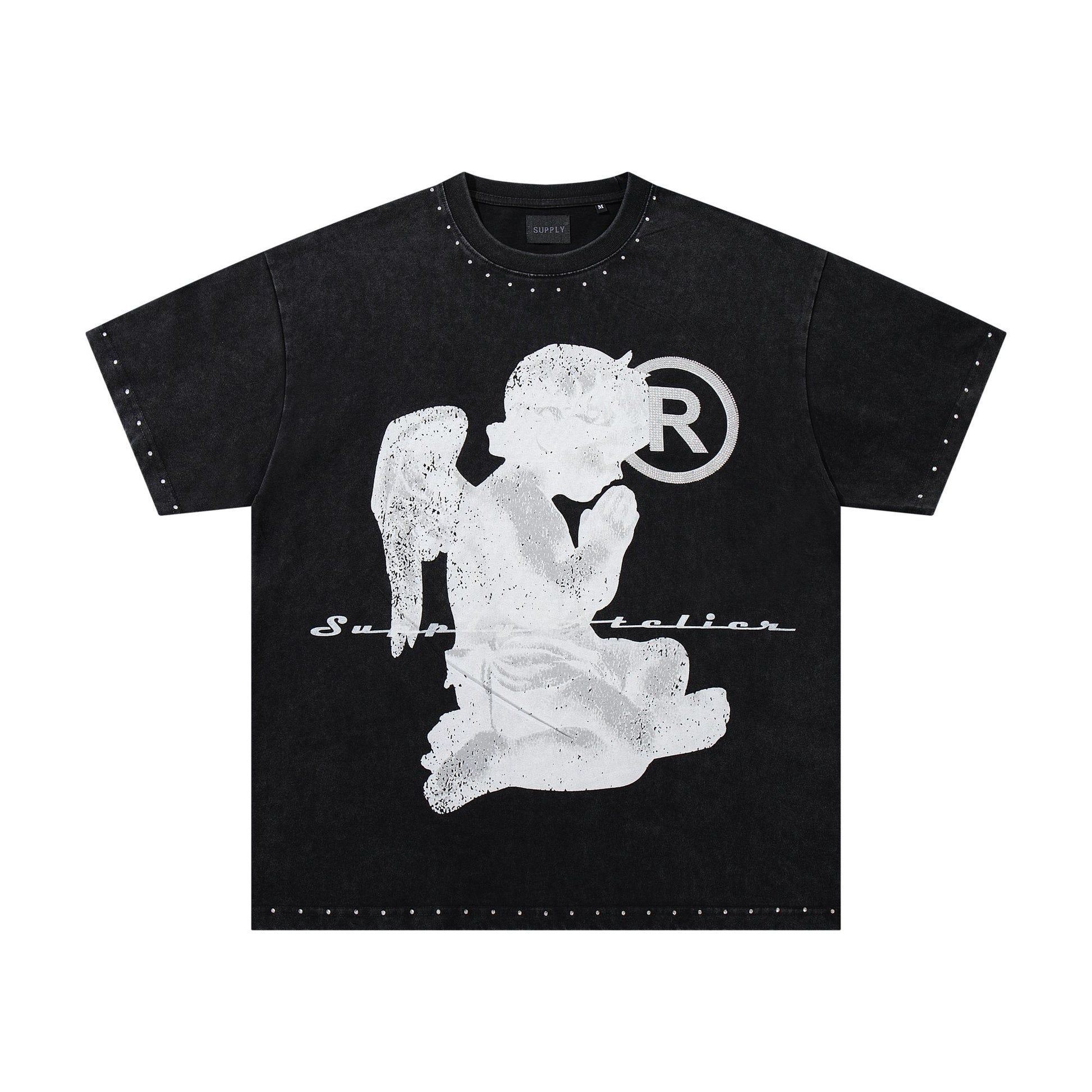 SUPPLY TEE Stud-Trim Flame Graphic T-Shirt — hero