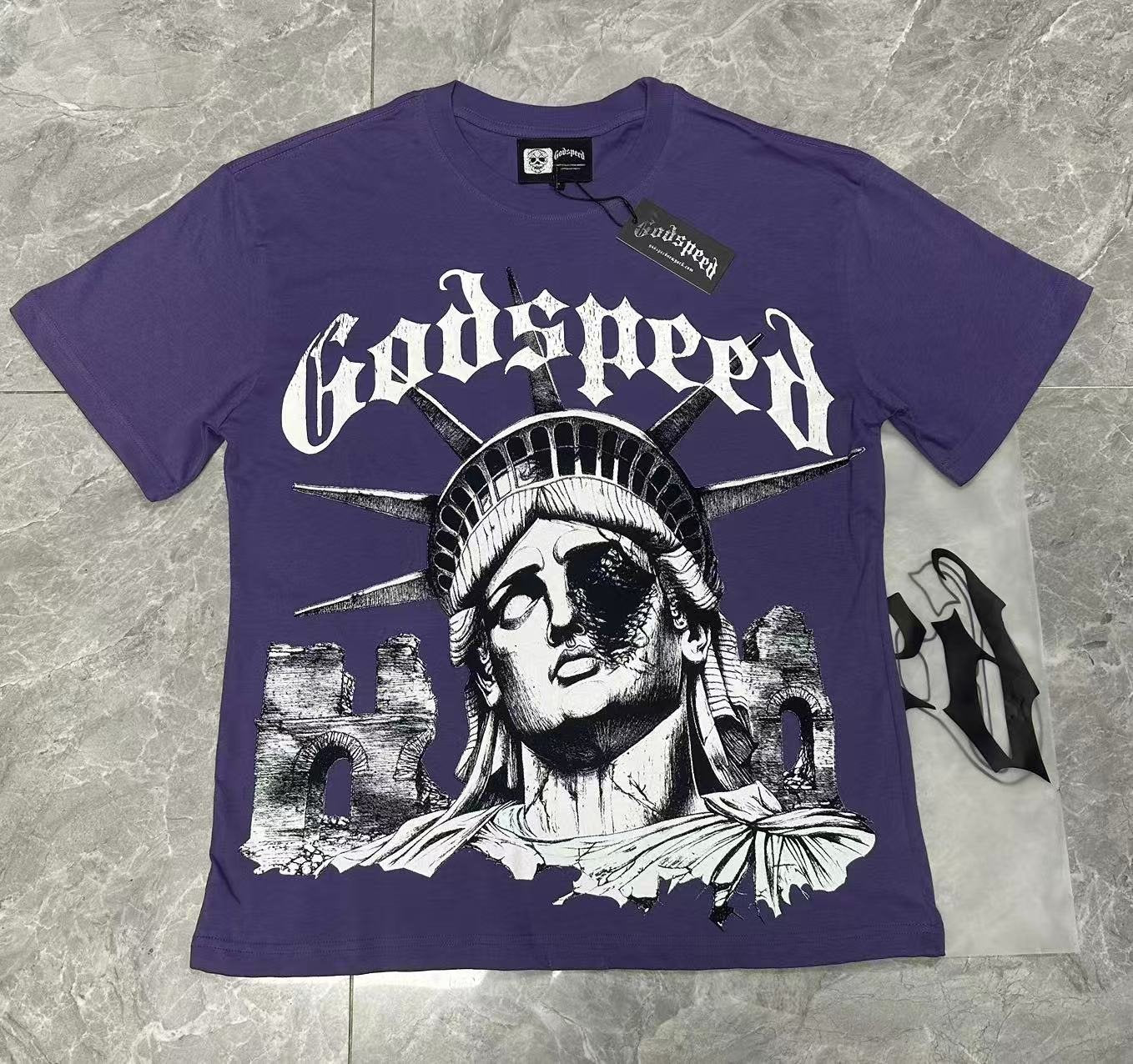 Godspeed Statue of Liberty Graphic T-Shirt — context