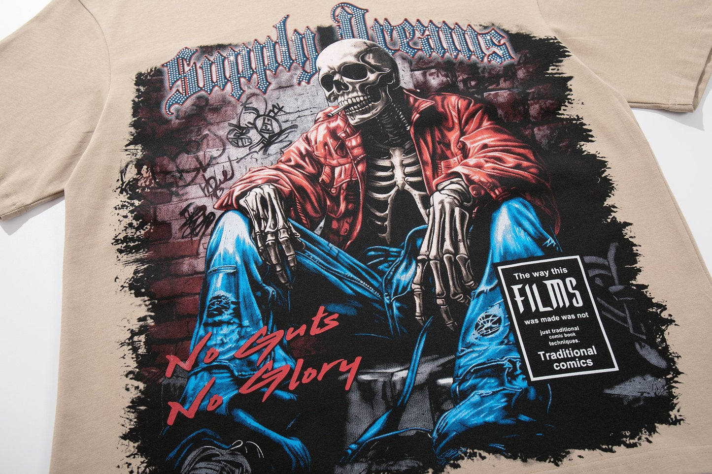 SUPPLY TEE Skeleton Graphic Short-Sleeve T-Shirt — detail