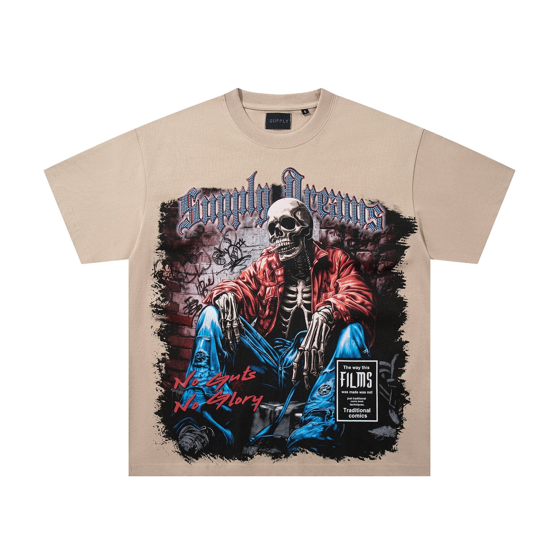 SUPPLY TEE Skeleton Graphic Short-Sleeve T-Shirt — front