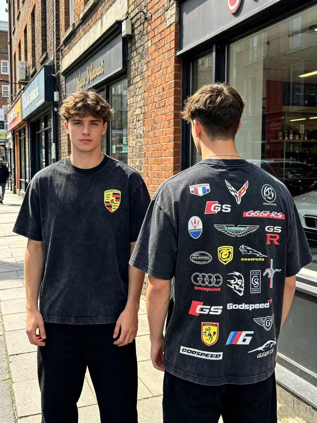 Godspeed Motorsport Collage Graphic T-Shirt — hero