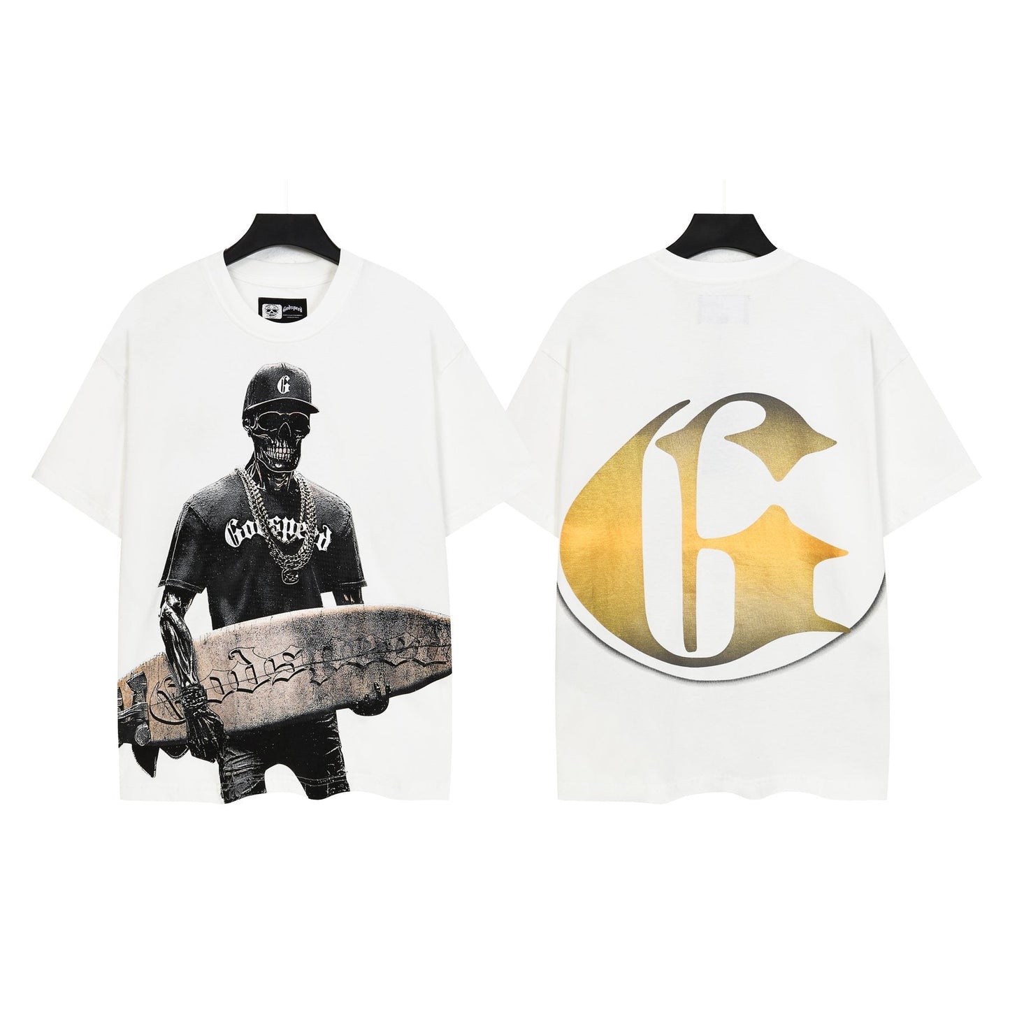 Godspeed Skull Surfer Graphic T-Shirt — hero