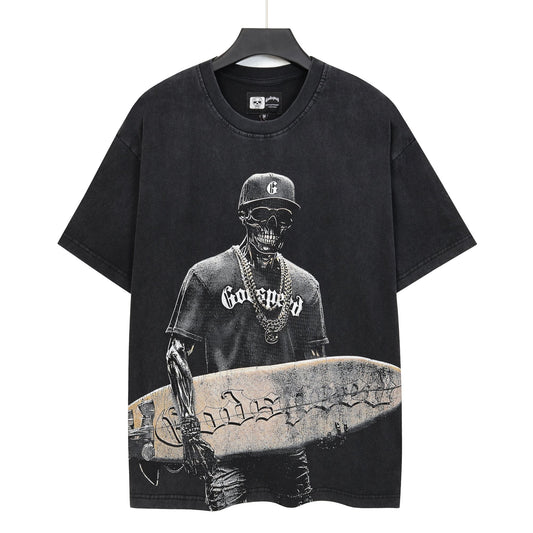 Godspeed Skull Surfer Graphic T-Shirt — hero