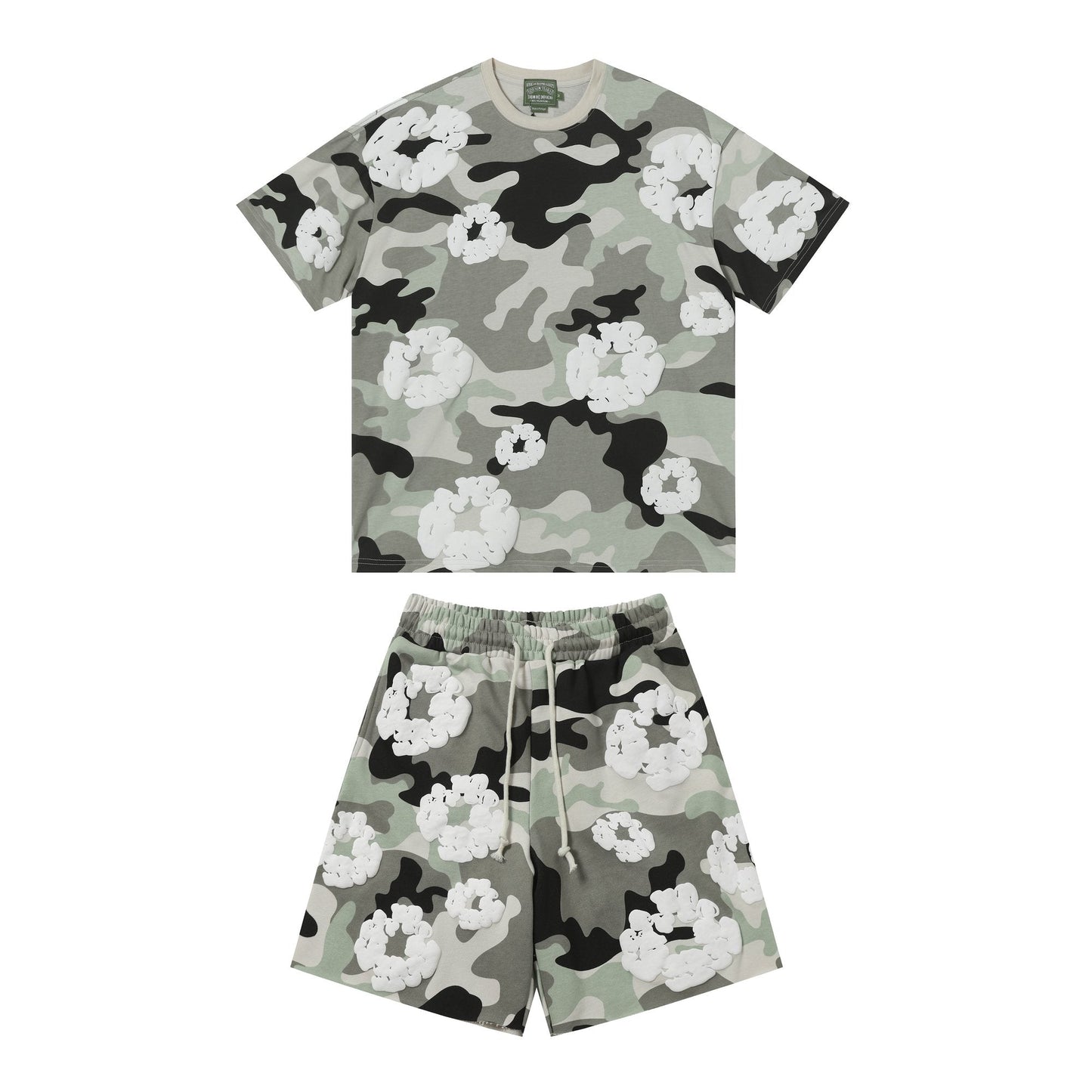 DENIM TEARS Floral Camo T-Shirt & Shorts Set — hero