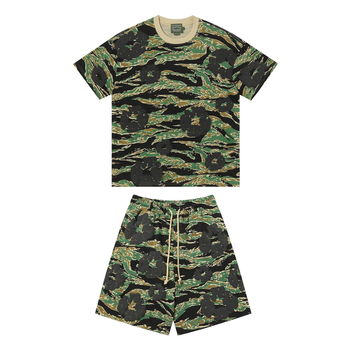DENIM TEARS Cotton Flower Camo Short-Sleeve Set — front