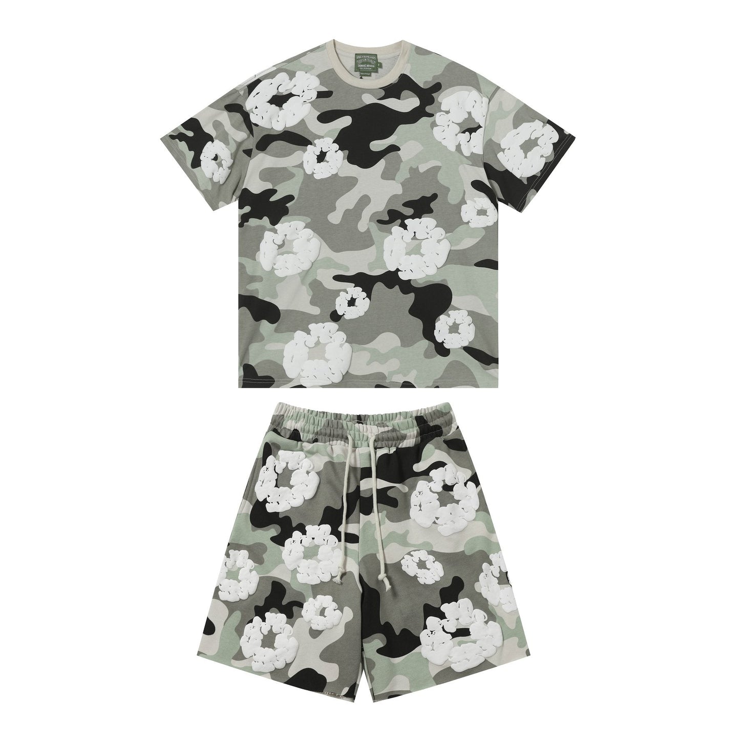 DENIM TEARS Cotton Flower Camo Short-Sleeve Set — hero