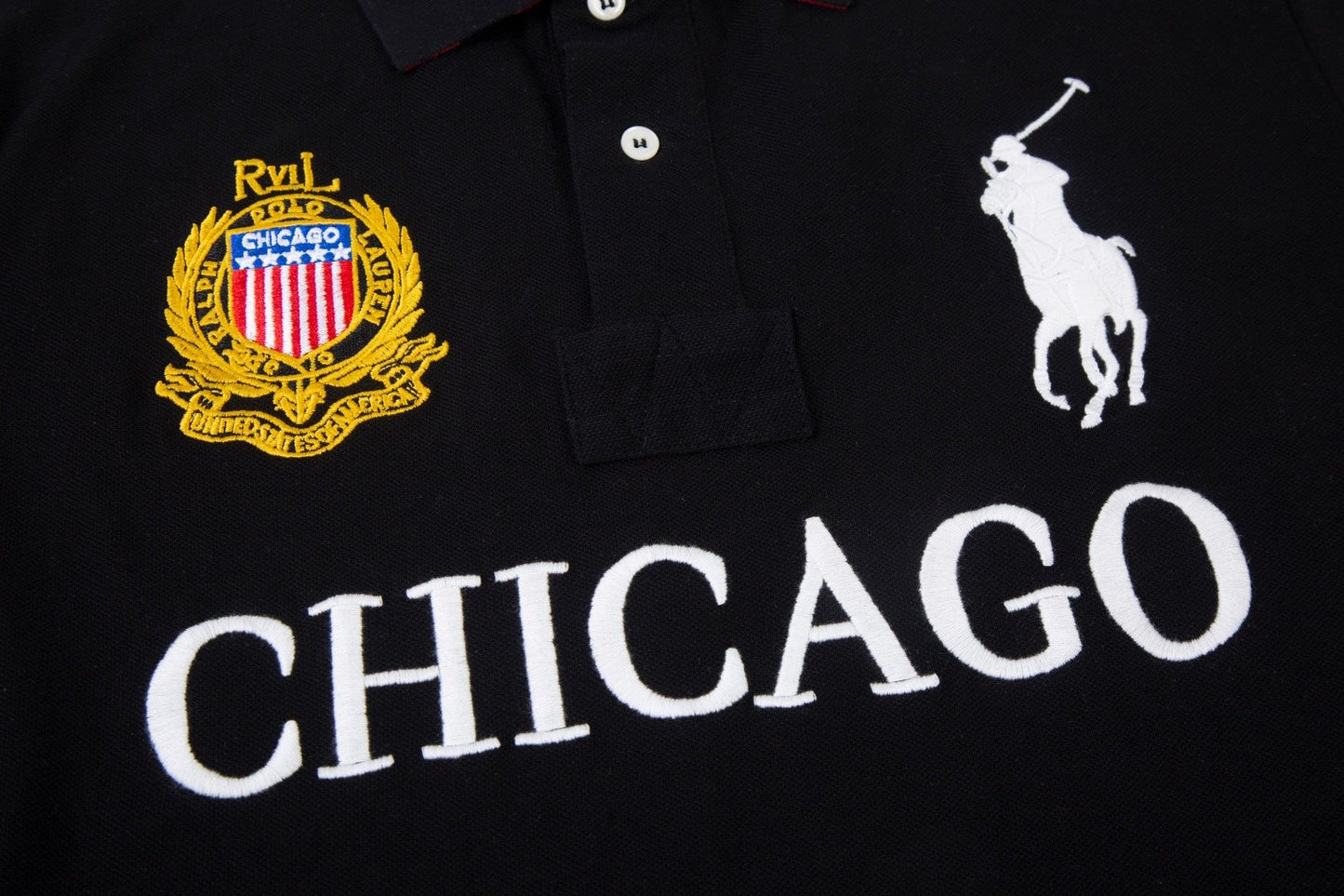 Test2-Ralph Lauren Chicago Crest Piqué Polo Shirt — detail