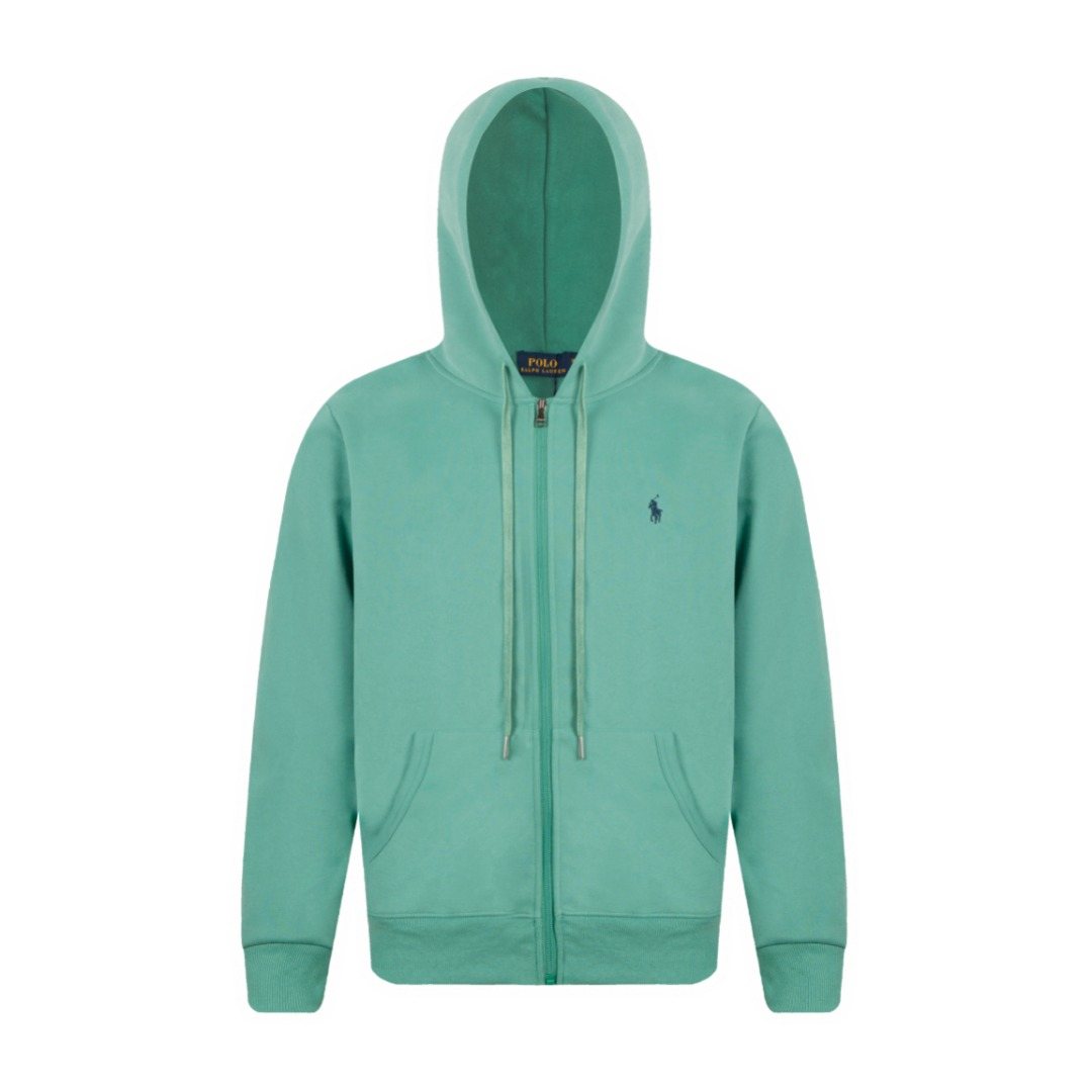 Test2-Ralph Lauren Brushed Cotton Full-Zip Hoodie — front