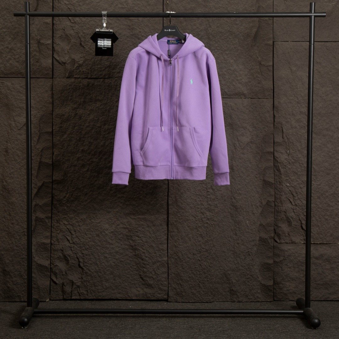 Test2-Ralph Lauren Brushed Cotton Full-Zip Hoodie — front