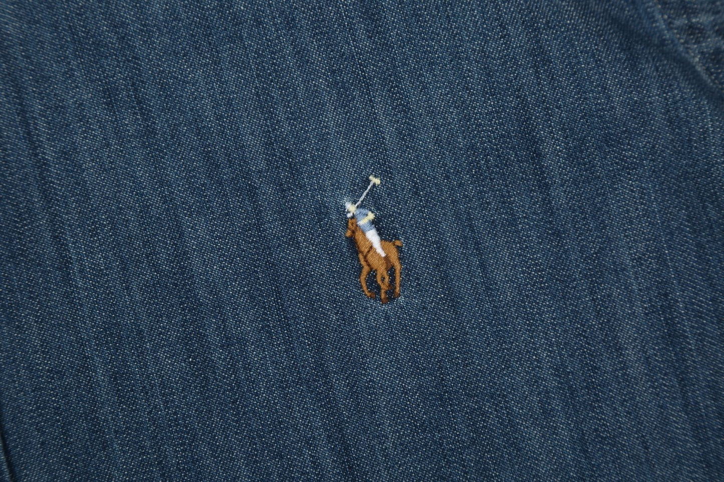 Test2-Ralph Lauren Slub Denim Short-Sleeve Button-Up Shirt — detail
