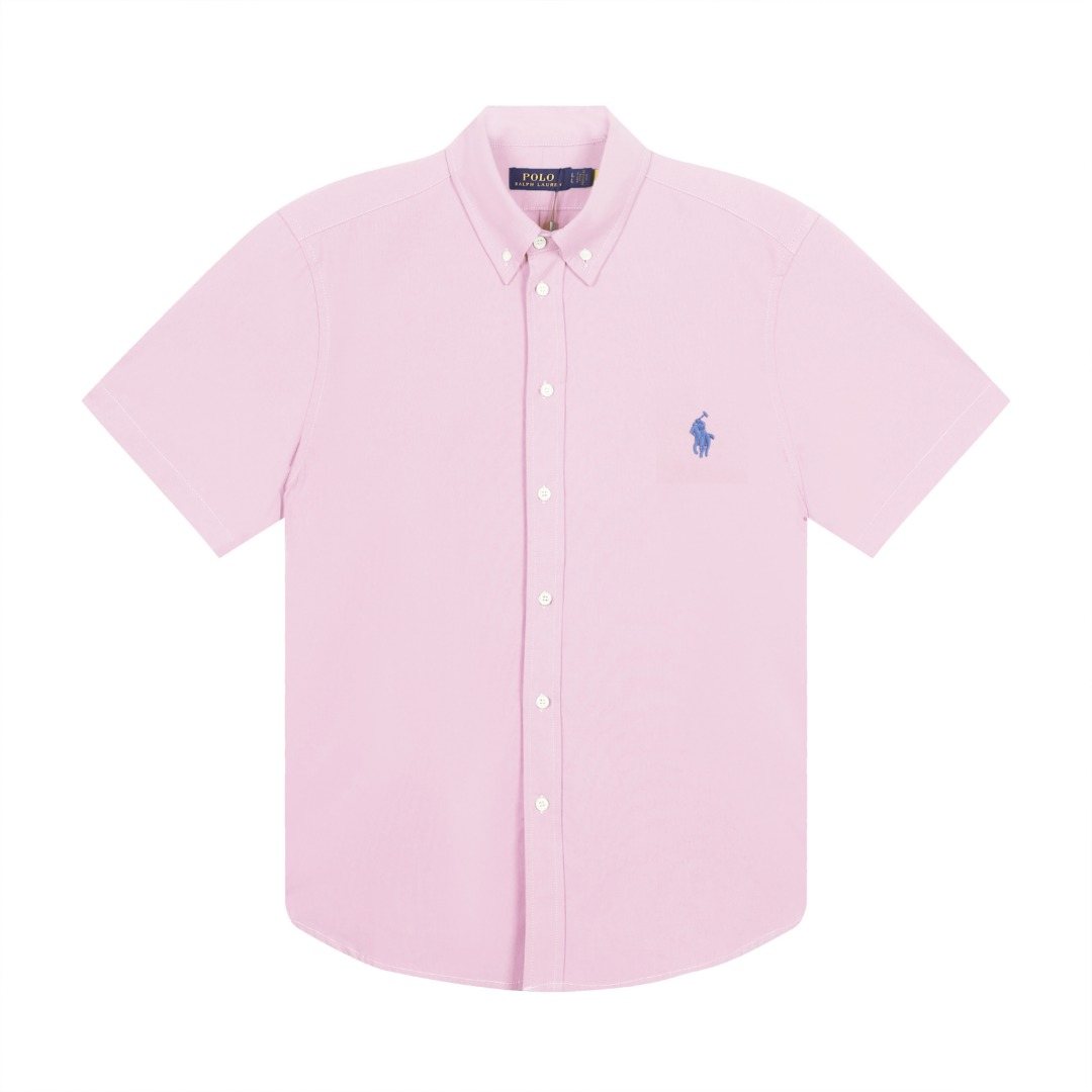 Test2-Ralph Lauren Oxford Short-Sleeve Button-Front Shirt — front