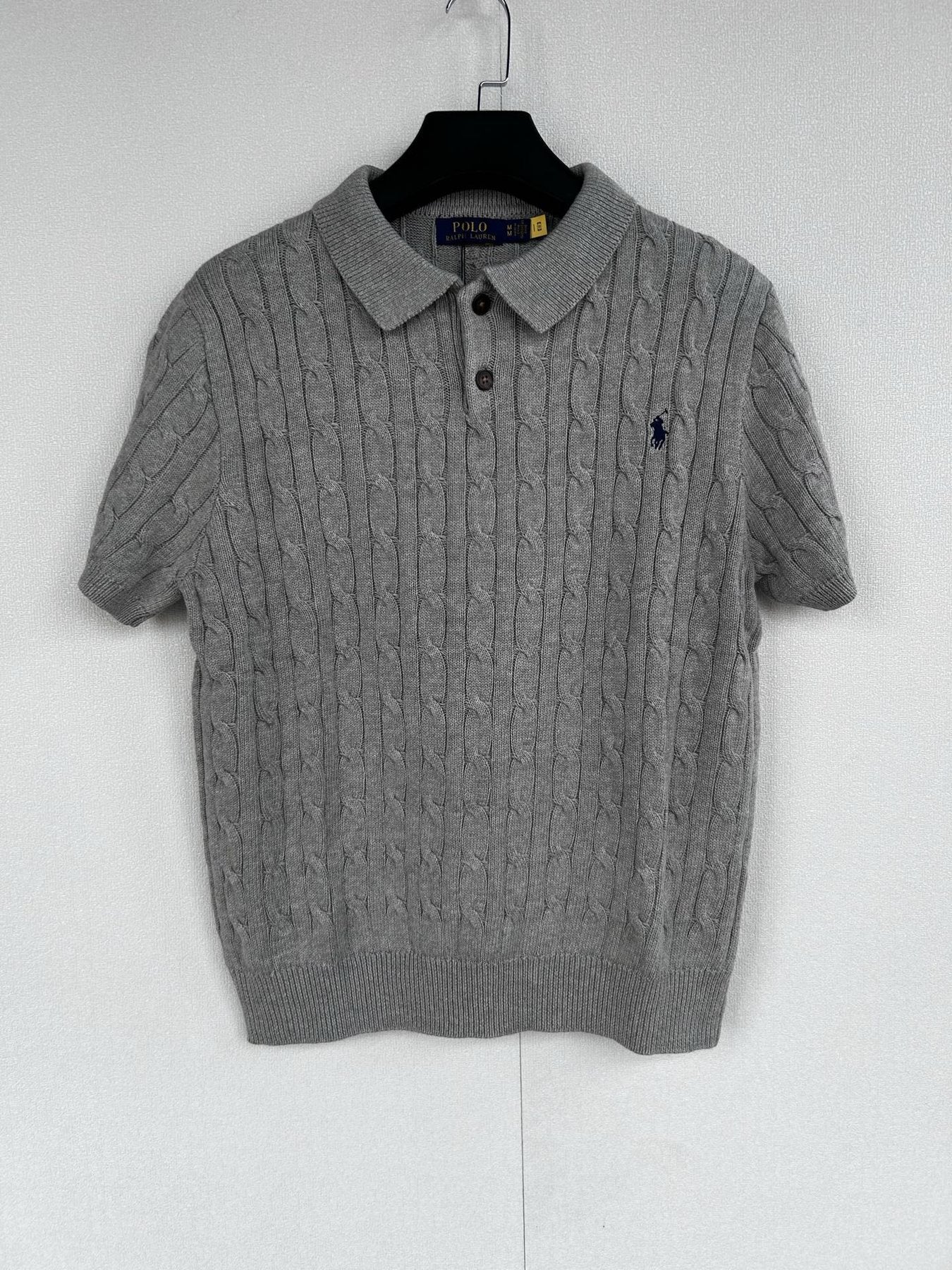 Test2-Ralph Lauren Cable-Knit Polo Shirt — front
