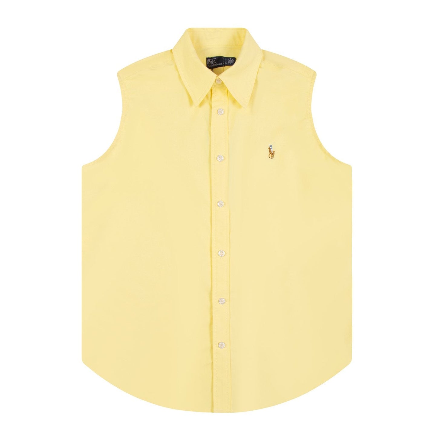 Test2-Ralph Lauren Sleeveless Oxford Button-Front Shirt — front