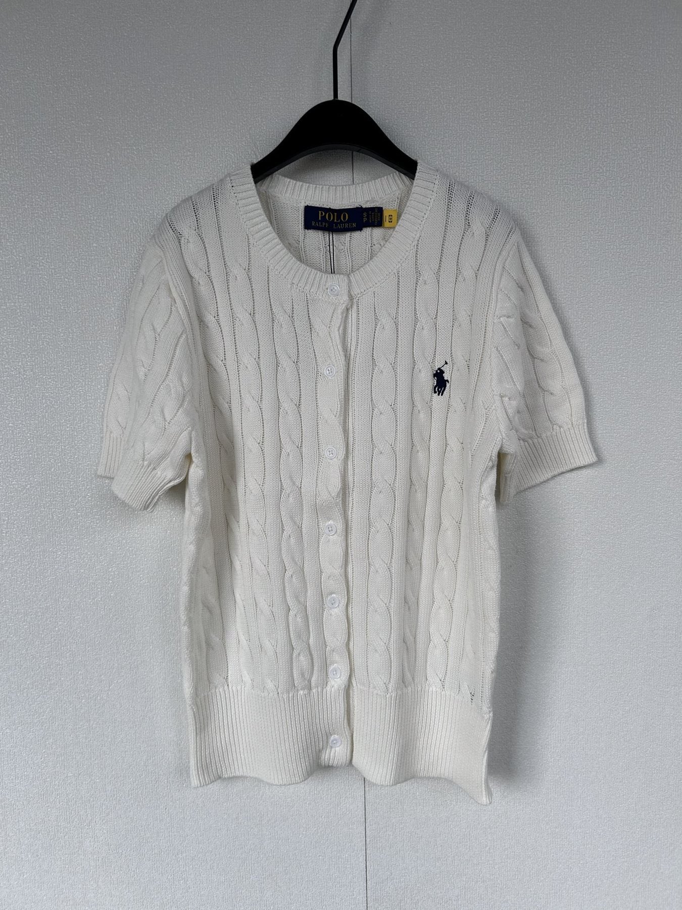 Test2-Ralph Lauren Women's Short-Sleeve Cable-Knit Cardigan — front
