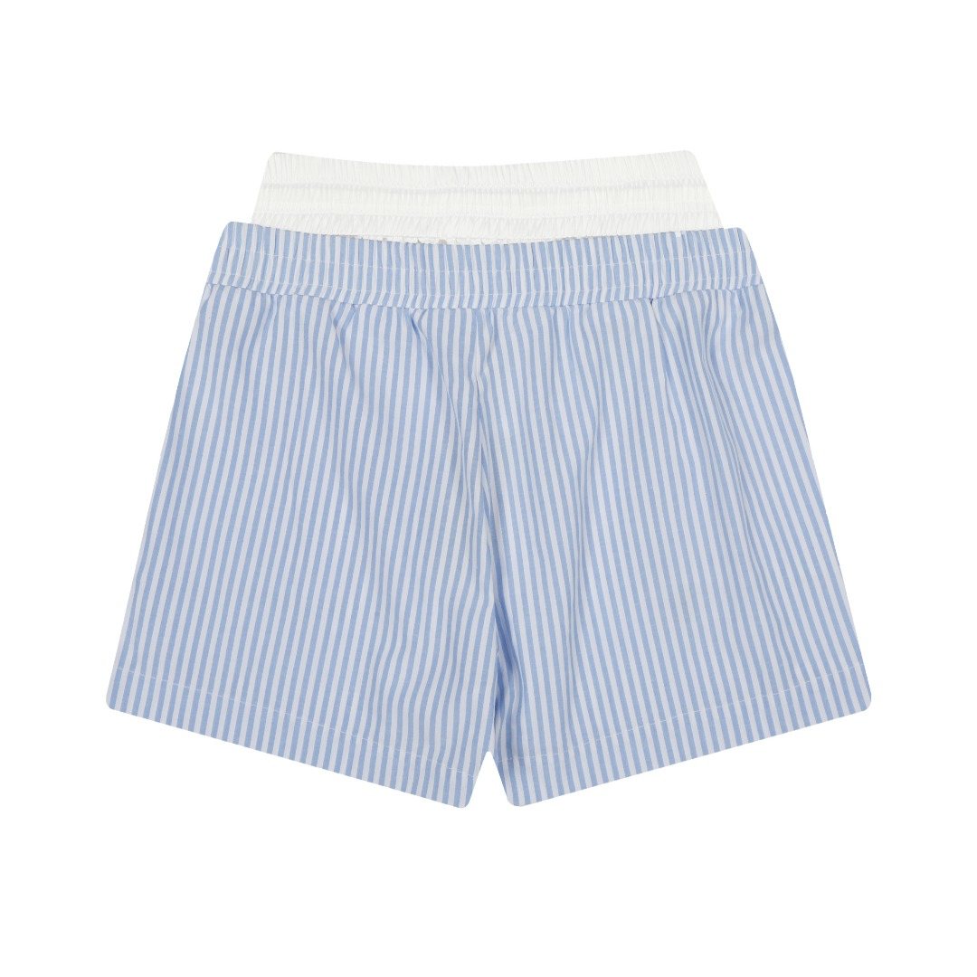 Test2-Ralph Lauren Striped Double-Waist Shorts — back