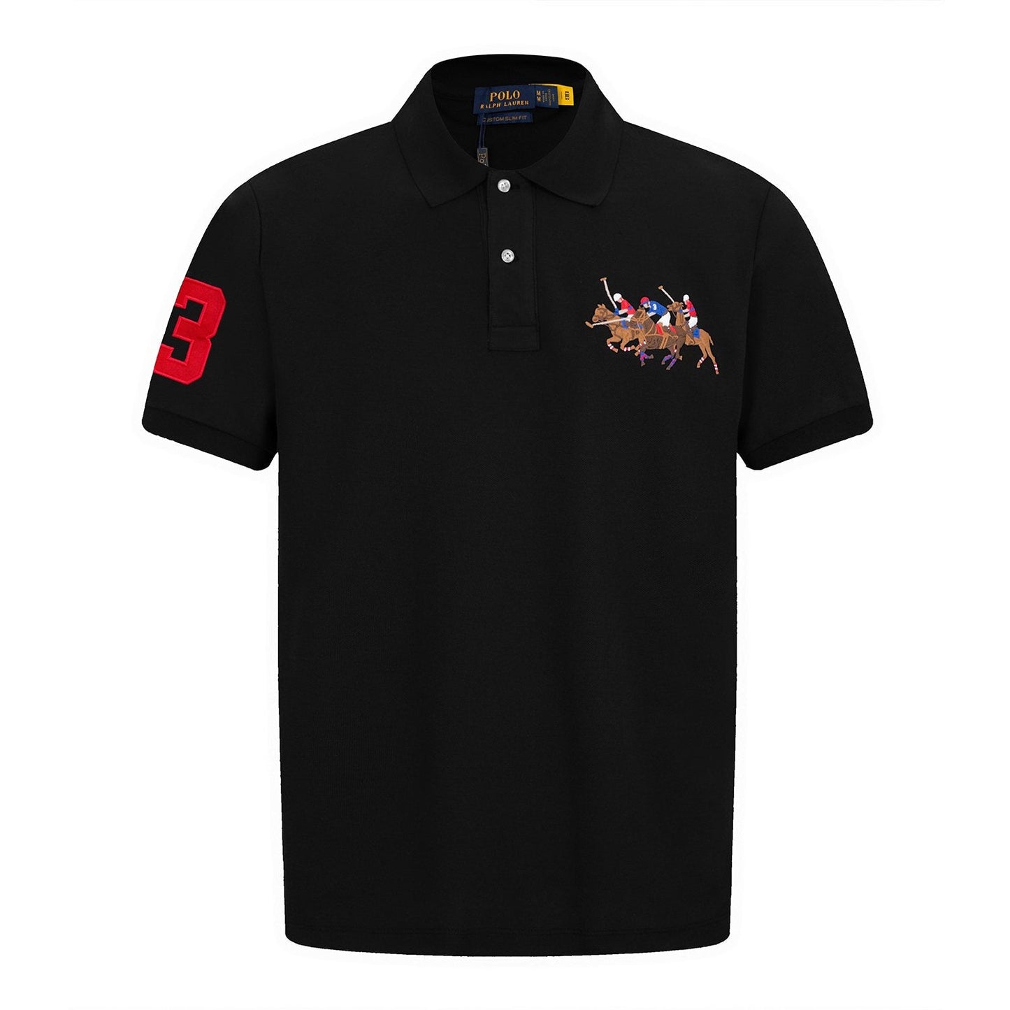 Test2-Ralph Lauren Embroidered Horse Short-Sleeve Polo Shirt — front