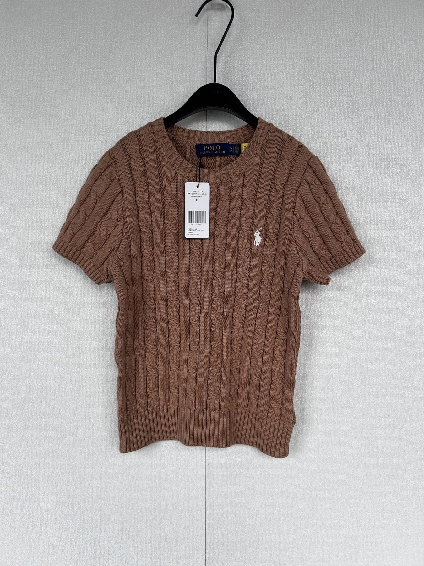 Test2-Ralph Lauren Women's Short-Sleeve Cable-Knit Sweater — front