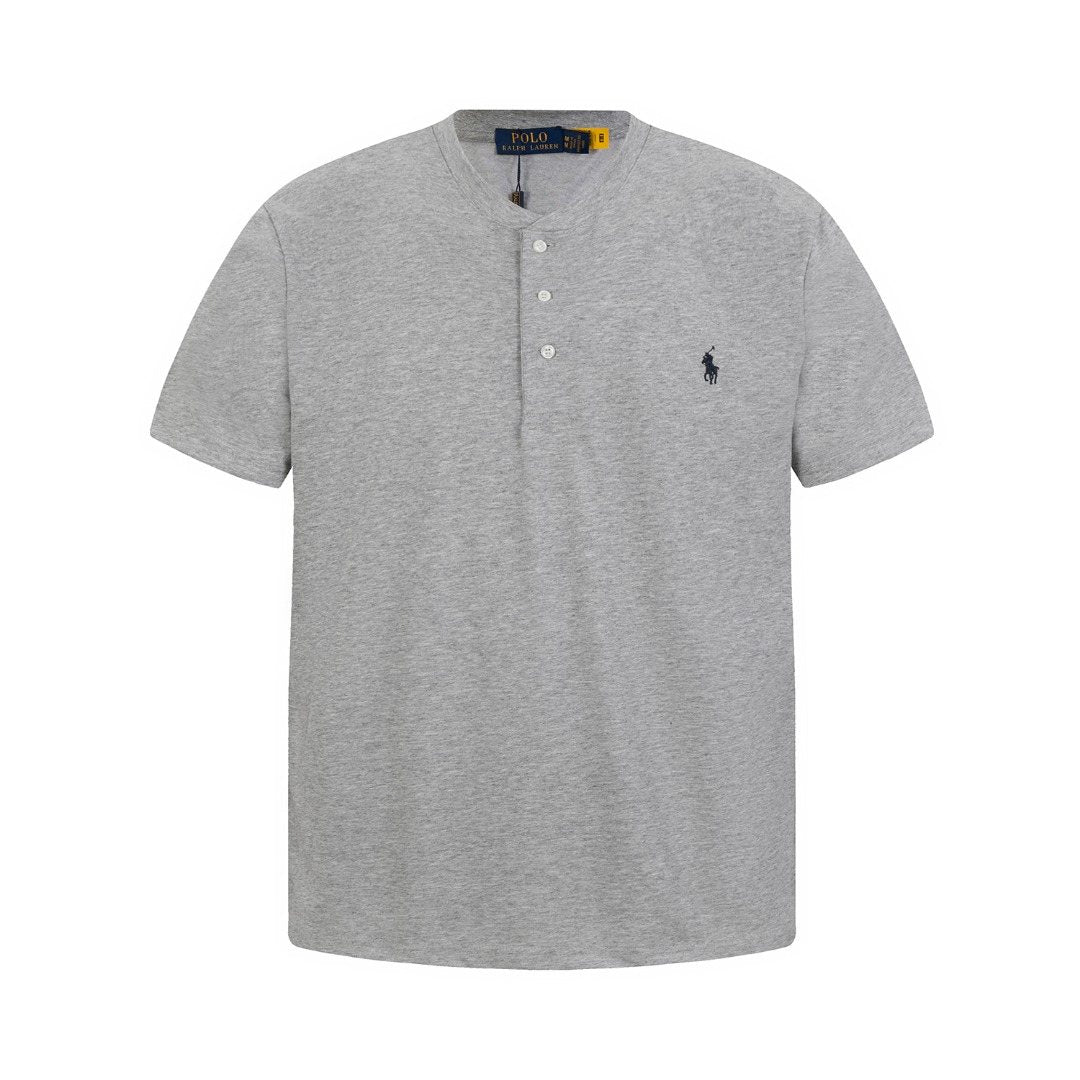 Test2-Ralph Lauren Embroidered Three-Button Henley Shirt — front