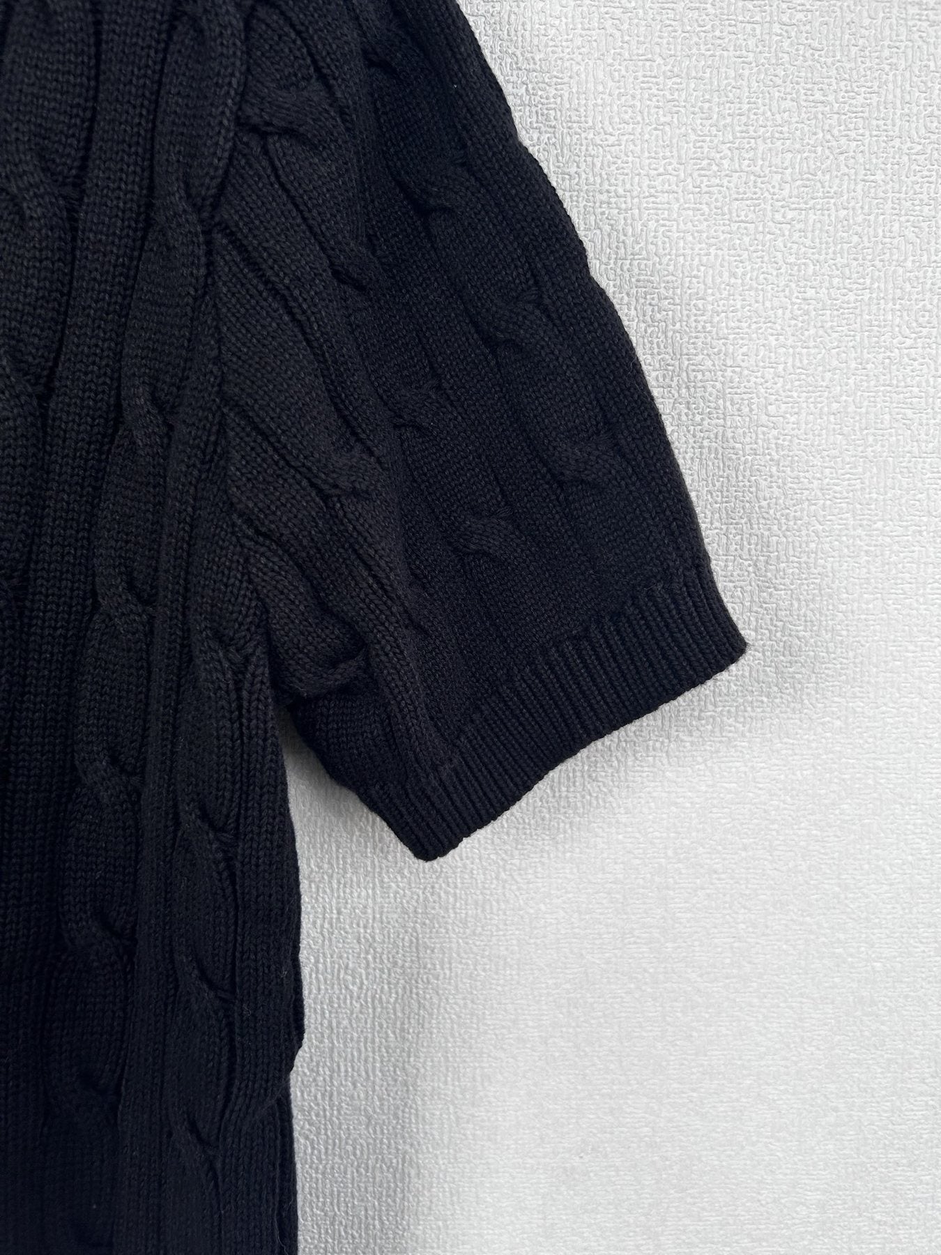 Test2-Ralph Lauren Short-Sleeve Cable-Knit Sweater — detail