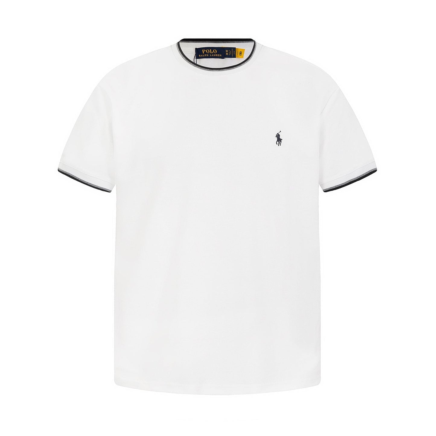 Test2-Ralph Lauren Contrast-Trim Piqué Crewneck T-Shirt — front